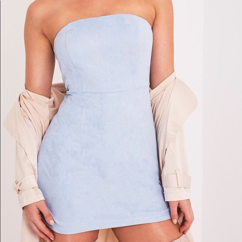 Pretty Little Thing suede bodycon dress